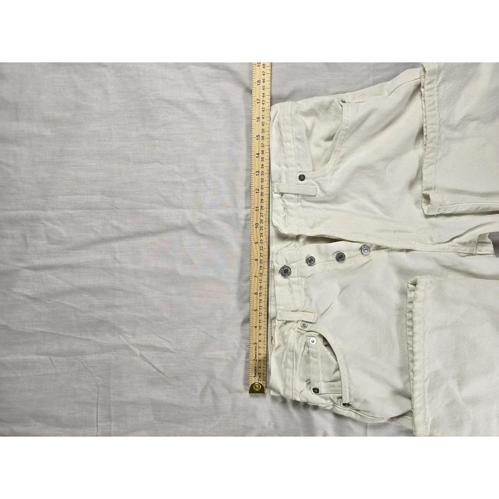 Levis 501 Jeans Mens 34x30 White Regular Straight Button Fly Denim Casual Pants